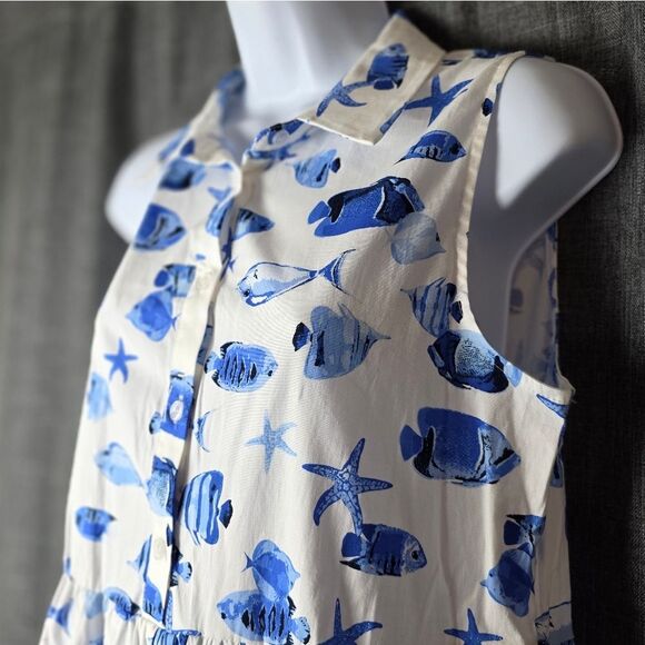 RACHEL ZOE Fish Print Midi Shirt Dress - Picture 3 of 12